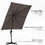 Outsunny 8FT Cantilever Patio Umbrella, Square Outdoor Offset Umbrella with 360&#176; Rotation, Aluminum Hanging Umbrella with 3-Position Tilt, Crank & Cross Base for Garden, Brown