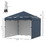 Outsunny 10' x 10' Pop Up Canopy Tent with 3 Sidewalls, Leg Weight Bags and Carry Bag, Height Adjustable, Instant Party Tent Event Shelter Gazebo for Garden, Patio, Navy Blue