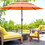 Outsunny 9FT 3 Tiers Patio Umbrella Outdoor Market Umbrella with Crank, Push Button Tilt for Deck, Backyard and Lawn, Orange