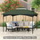 Outsunny 10' x 12' Gazebo Canopy Replacement, 2-Tier Outdoor Gazebo Cover Top Roof with Drainage Holes, (TOP ONLY), Green