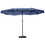 Outsunny Patio Umbrella 15' Steel Rectangular Outdoor Double Sided Market with base, Sun Protection & Easy Crank for Deck Pool Patio, Dark Blue