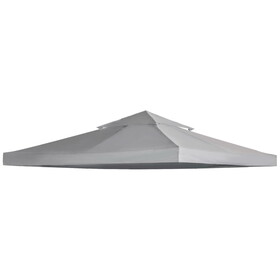 Outsunny 9.8' x 9.8' Gazebo Replacement Canopy, 2-Tier Top UV Cover for 9.84' x 9.84' Outdoor Gazebo Models 01-0153 & 100100-076, Light Gray (TOP ONLY)
