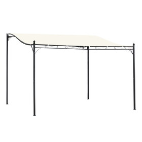 Outsunny 10' x 13' Steel Outdoor Pergola Gazebo, Patio Canopy with Weather-Resistant Fabric and Drainage Holes for Backyard, Deck, Garden, Cream White