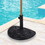 Outsunny 20lbs Half Round Patio Umbrella Base Outdoor Decorative Resin Parasol Stand Holder for 1.5", 1.9" Pole, for Lawn, Deck, Backyard, Garden, Black W2225P174229