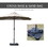 Outsunny Patio Umbrella 15' Steel Rectangular Outdoor Double Sided Market with base, Sun Protection & Easy Crank for Deck Pool Patio, Coffee