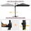 Outsunny 8FT Cantilever Patio Umbrella, Square Outdoor Offset Umbrella with 360&#176; Rotation, Aluminum Hanging Umbrella with 3-Position Tilt, Crank & Cross Base for Garden, Dark Gray