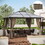 Outsunny 10' x 12' Universal Gazebo Sidewall Set with Panels, Hooks and C-Rings Included for Pergolas and Cabanas, Dark Brown