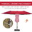 Outsunny Patio Umbrella 15' Steel Rectangular Outdoor Double Sided Market with base, Sun Protection & Easy Crank for Deck Pool Patio, Wine Red