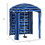 Outsunny 5.9' x 5.9' Portable Beach Umbrella, Ruffled Outdoor Cabana with Walls, Vents, Sandbags, Carry Bag, Blue Stripe