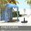 Outsunny 5.9' x 5.9' Portable Beach Umbrella, Ruffled Outdoor Cabana with Walls, Vents, Sandbags, Carry Bag, Blue & White Stripe
