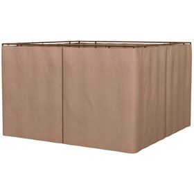 Outsunny 10' x 10' Universal Gazebo Sidewall Set with Panels, Hooks and C-Rings Included for Pergolas and Cabanas, Brown