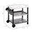 Outsunny Three-Shelf Outdoor Grill Cart with Stainless Steel Tabletop, Side Handle, 32" x 20.5" Multifunctional Pizza Oven Stand, Movable Food Prep Table on Wheels, Black
