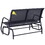 Outsunny 2-Person Outdoor Glider Bench, Patio Double Swing Rocking Chair Loveseat w/ Powder Coated Steel Frame for Backyard Garden Porch, Black