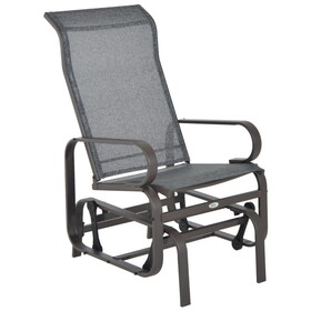 Outsunny Outdoor Glider Chair, Gliders for Outside Patio with Smooth Rocking Mechanism and Lightweight Construction for Backyard, Gray