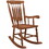 Outsunny Outdoor Wood Rocking Chair, 350 lbs. Porch Rocker with High Back for Garden, Patio, Balcony, Teak