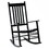 Outsunny Outdoor Rocking Chair, Patio Wooden Rocking Chair with Smooth Armrests, High Back for Garden, Balcony, Porch, Supports Up to 352 lbs., Black