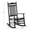 Outsunny Traditional Wooden High-Back Rocking Chair for Porch, Indoor/Outdoor, Black