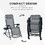 Outsunny 2 Pieces Outdoor Rocking Chairs, Foldable Reclining Zero Gravity Lounge Rocker with Pillow, Cup & Phone Holder, Combo Design with Folding Legs, Gray