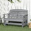 Outsunny 2-Person Outdoor Glider Bench Patio Double Swing Rocking Chair Loveseat w/ Slatted HDPE Frame for Backyard Garden Porch, Light Gray