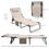 Outsunny Folding Chaise Lounge with 4-level Reclining Back, Outdoor Tanning Chair with Cushion, Outdoor Lounge Chair with Breathable Mesh Fabric, Side Pocket, Headrest, Beige