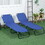 Outsunny 2 Piece Folding Chaise Lounge Pool Chairs, Outdoor Sun Tanning Chairs with 5-Level Reclining Back, Steel Frame for Beach, Yard, Patio, Blue