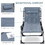 Outsunny Padded Folding Chaise Lounge Chair, Outdoor 6-Level Reclining Camping Tanning Chair with Headrest for Beach, Yard, Patio, Pool, Gray