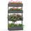 Outsunny Vertical Garden Planter, Wooden 4 Tier Planter Box, Self-Draining with Non-Woven Fabric for Outdoor Flowers, Vegetables and Herbs, Gray