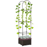 Outsunny Raised Garden Bed with Trellis, Self-Watering Planter Box, 69.7