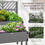 Outsunny Raised Garden Bed with Trellis, 2 Tier Wooden Elevated Planter Box with Legs and Metal Corners, for Vegetables, Flowers, Herbs, Gray