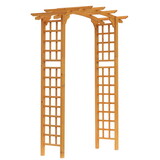 Outsunny 90in Wood Garden Arbor Arch with Trellis Wall for Climbing & Hanging Plants, Decor for Party, Weddings, Birthdays & Backyards