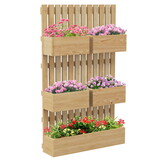 Outsunny 5 Box Raised Garden Bed with Trellis for Vine Flowers & Climbing Plants, 39