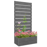 Outsunny Raised Garden Bed with Trellis for Climbing Plants, Planter Box with Drainage Gap, Freestanding Trellis Planter for Outdoor, Patio, Deck, 28.25