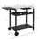 Outsunny Outdoor Bar Cart with Stainless Steel Tabletop, Kitchen Island with Wheels, 2 Tiers & Seasoning Shelf, Patio Serving Cart with Hooks, Towel & Garbage Bag Holder, Plates & Spice Jars, Black