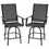 Outsunny Set of 2 Outdoor Swivel Bar Stools with Armrests, Bar Height Patio Chairs with Steel Frame for Balcony, Poolside, Backyard, Black