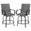Outsunny Outdoor Bar Stools with Armrests, Set of 2 360&#176; Swivel Bar Height Patio Chairs with High-Density Mesh Fabric, Steel Frame Dining Chairs for Balcony, Poolside, Backyard, Gray