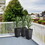Outsunny Set of 3 Tall Planters with Drainage Hole, Outdoor Flower Pots, Indoor Planters for Porch, Front Door, Entryway, Patio and Deck, Black