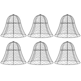 Outsunny Garden Chicken Wire Cloche, 16" x 13" Stackable Animal Plant Protectors, 6 Pack of Metal Crop Cages to Keep Animals Out, Black
