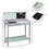 Outsunny Outdoor Wooden Potting Bench Table with Removable Sink, Garden Work Bench with Chalkboard, Drawer, Open Shelf Storage, Light Gray