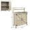 Outsunny Potting Bench, Outdoor Wooden Potting Table with Storage Cabinet with 2 Shelves, Garden Work Bench with Galvanized Plated Tabletop for Backyard, Balcony, Natural