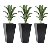 Outsunny Set of 3 Tall Planters with Drainage Hole, 28