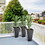 Outsunny Set of 3 Tall Planters with Drainage Hole, 28" Outdoor Flower Pots, Indoor Planters for Porch Patio and Deck, Black