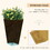 Outsunny 28" Tall Outdoor Planters, Set of 3 Large Taper Planters with Drainage Holes and Plug, Faux Wood Plastic Flower Pots for Outdoor, Indoor, Garden, Patio, Tan