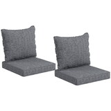 Outsunny 4-Piece Patio Chair Cushion and Back Pillow Set, Seat Replacement Patio, Cushions Set for Outdoor Garden Furniture, Gray W2225P174521