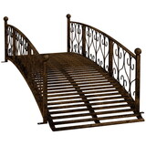 Outsunny 7' Metal Arch Garden Bridge with Safety Siderails, Decorative Arc Footbridge with Delicate Scrollwork