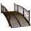 Outsunny 7' Metal Arch Garden Bridge with Safety Siderails, Decorative Arc Footbridge with Delicate Scrollwork"S" Motifs for Backyard Creek, Stream, Fish Pond, Bronze