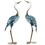 Outsunny Crane Garden Statues, 28.5" & 29" Standing Bird Sculptures, Metal Yard Art Decor for Lawn, Patio, Backyard, Landscape Decoration Set of 2, Blue & White