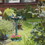 Outsunny 32" Antique Bird Bath with Pedestal Flower Planter Base, Vintage Style Decorative Birdbath, Bird Feeder Bowl & Planter Decoration Yard Statue, Verdigris