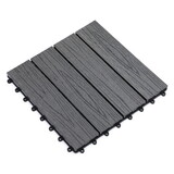 Outsunny Interlocking Deck Tiles, Pack of 11 Outdoor Flooring Patio Tiles, 12