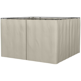 Outsunny 10' x 10' Universal Gazebo Sidewall Set with Panels, Hooks and C-Rings Included for Pergolas and Cabanas, Beige
