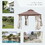 Outsunny 10' x 10' Metal Patio Gazebo, Double Roof Outdoor Gazebo Canopy Shelter with Tree Motifs Corner Frame and Netting, for Garden, Lawn, Backyard, and Deck, Brown